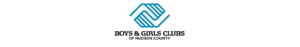 Logo of Boys & Girls Clubs of Hudson County featuring two blue hands forming a shape, with the organization's name below in black text, symbolizing their commitment to diversity programs and enriching SEL curriculum.