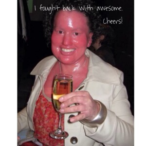 Carly Findlay champagne