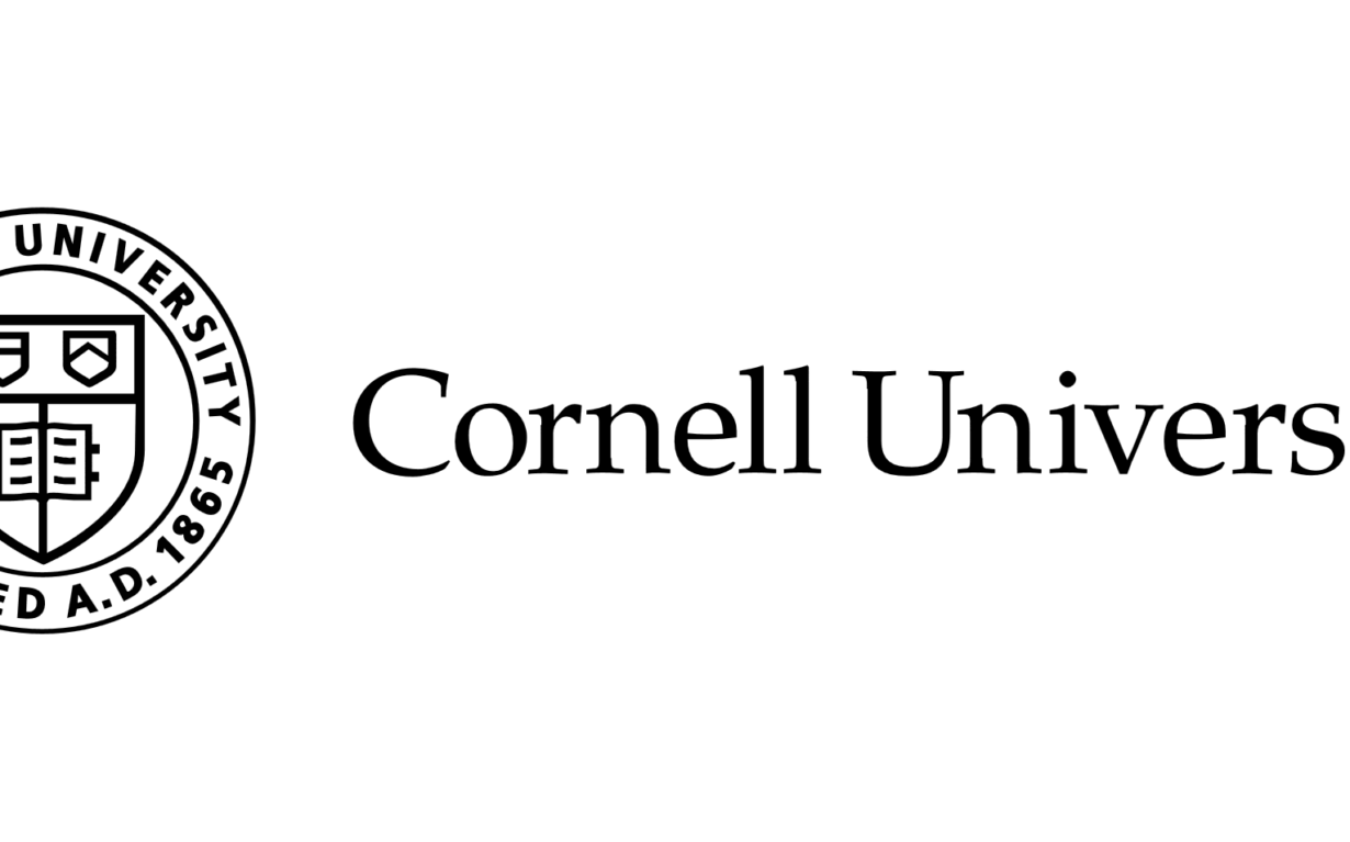 The Cornell University logo showcases its esteemed seal on the left, adorned with an open book, a torch, and the founding date, 1865. On the right, "Cornell University" is elegantly depicted. This emblem not only embodies knowledge but could also inspire an innovative social emotional learning curriculum.