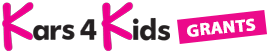 Logo featuring the text "Kars 4 Kids" in black and pink, with a pink rectangle on the right containing the word "GRANTS" in white. This design underscores our commitment to diversity programs and SEL curriculum, nurturing inclusive growth and understanding.