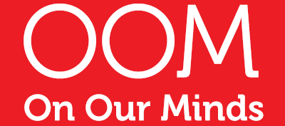 Red background with bold white text that reads "OOM" above smaller text "On Our Minds," highlighting the integration of social emotional learning activities.