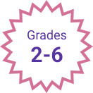A starburst graphic with a pink outline features the text "Grades 2-6" in purple at the center, highlighting SEL activities perfect for fostering connections and growth.