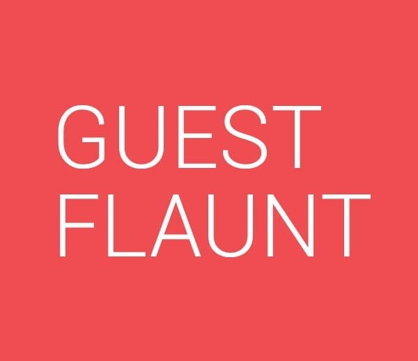 Red square with white text that reads "GUEST FLAUNT" centered on the image, designed to complement diversity programs by encouraging open dialogue and exploration.