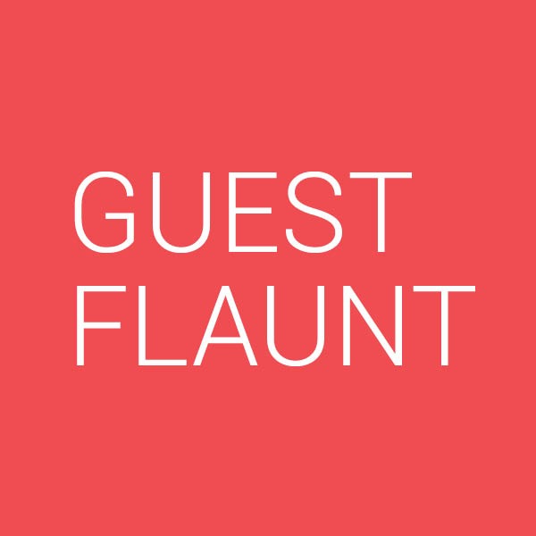 Red square with white text that reads "GUEST FLAUNT" centered on the image, designed to complement diversity programs by encouraging open dialogue and exploration.