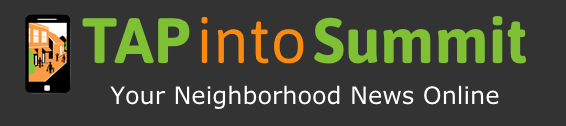 The "TAPinto Summit" logo features a smartphone graphic with buildings and the tagline "Your Neighborhood News Online," embodying a hub for community engagement, much like SEL activities fostering connection, all set against a dark background.